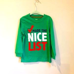 Carter’s made the nice list long sleeved t shirt 3T